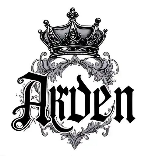 The Name Arden With A Princess Crown On Top