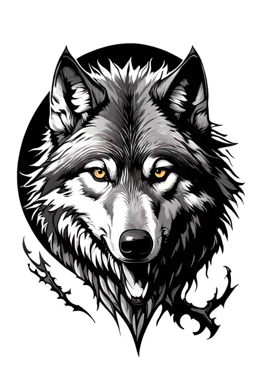 Wolf Tatoo Bitting The Arm Sleeve