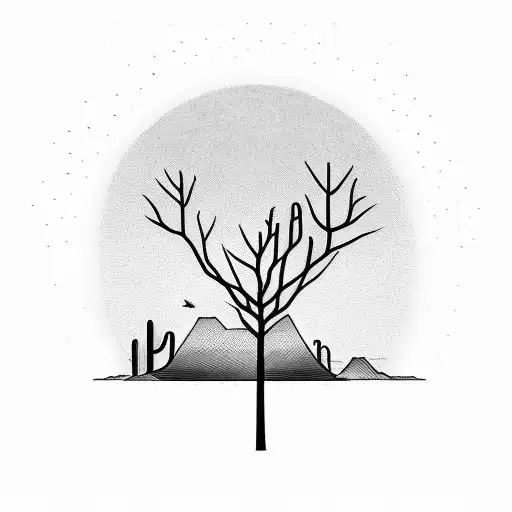 Desert Sunset Silhouette