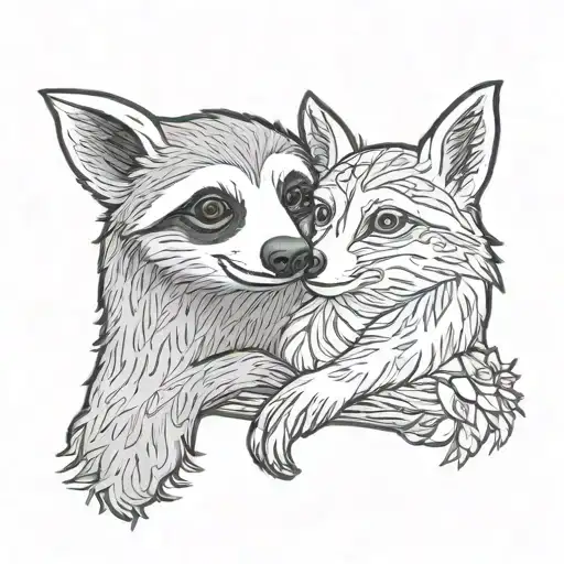 Sloth And Fox Playing