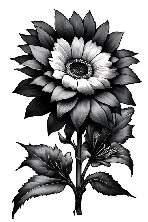 Sunflower And Lilly Flower