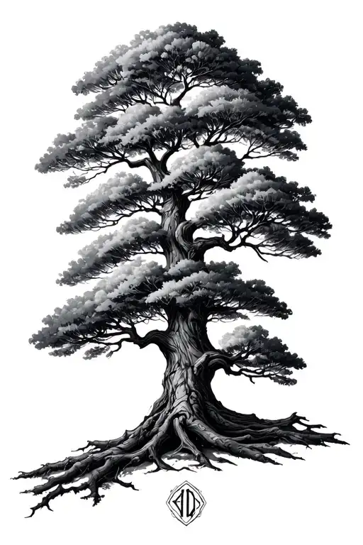 Tree With Initials Engraved