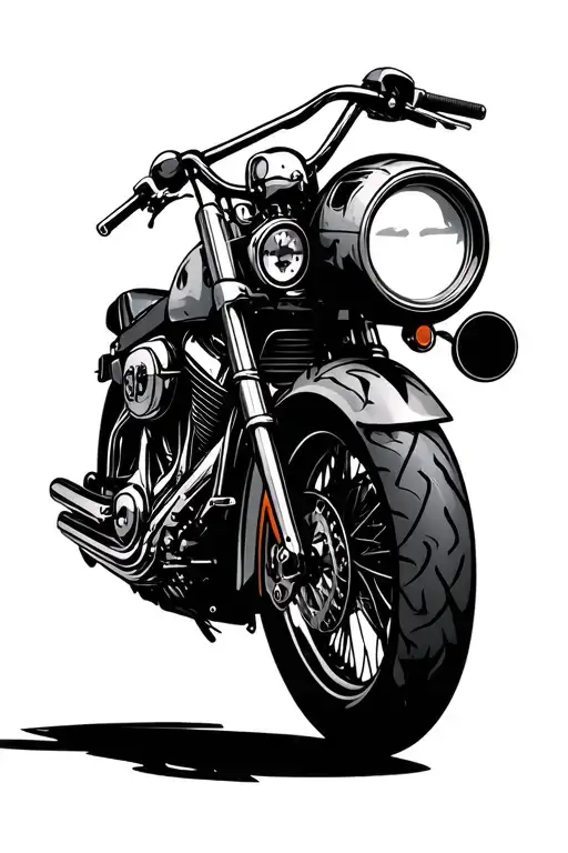 Harley Motorcycle Made Out Of Abstract Machinery