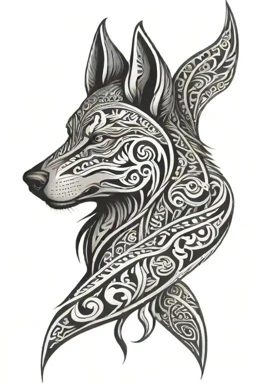 Maori Wolf Tattoo Design