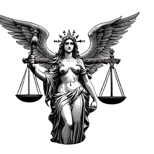 Lady Justice With Aquarius Woman