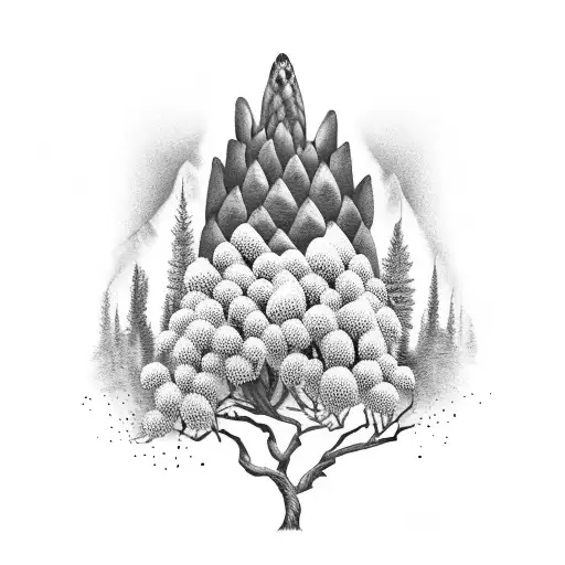 Mountain Scene With King Protea