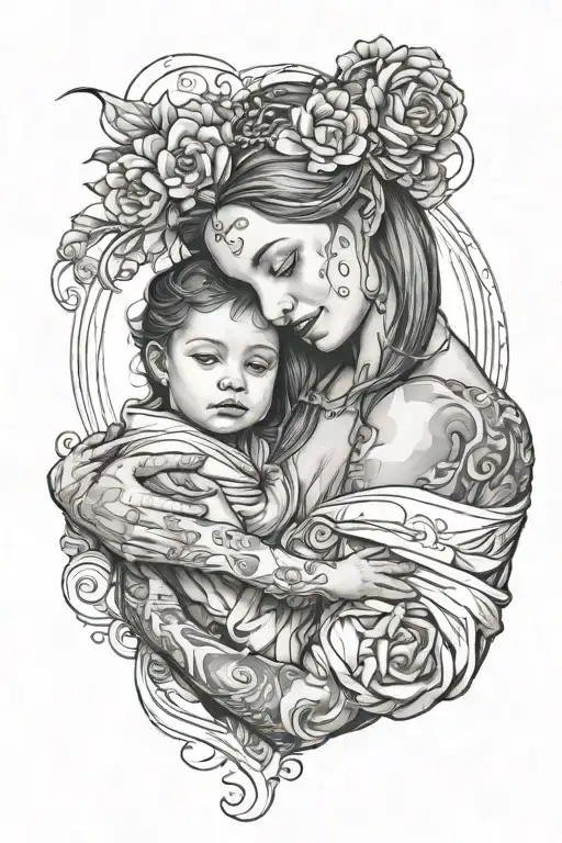 Mother And Child Holding