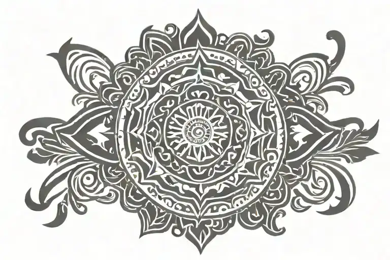 Armband Tattoo Featuring Indian Tribal Motifs And Kolam Design