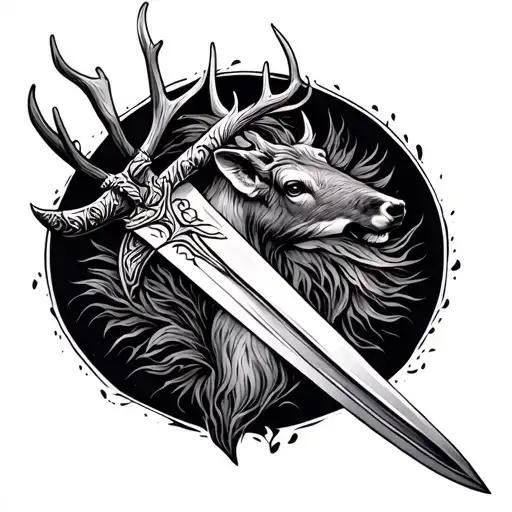 A Sword With A Deer Handle