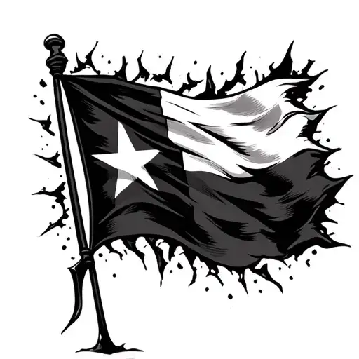 Shredded Texas Flag Waving