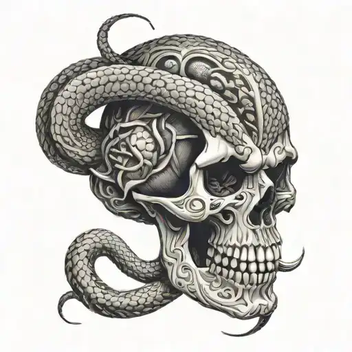 Snake But Skull Pattern