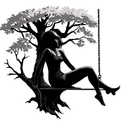 Girl On A Tree Swing But The Swing Is An Infinity Symbol