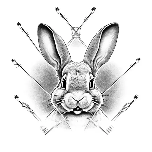 Combine Lacrosse Sticks And Barbed Wire With Bad Bunny's Signature Bunny Ears In A Black-grey