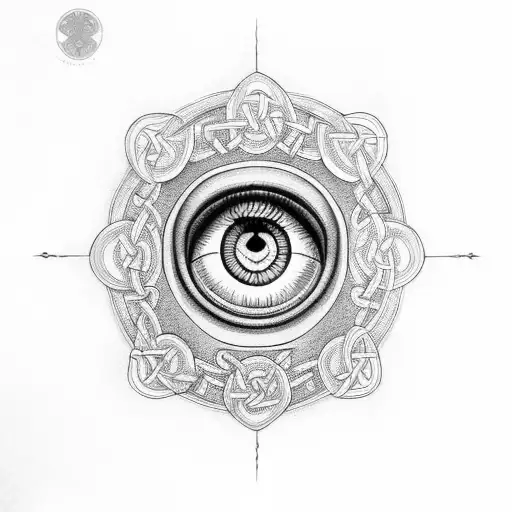 Eye And Celtic Patterns In Circle