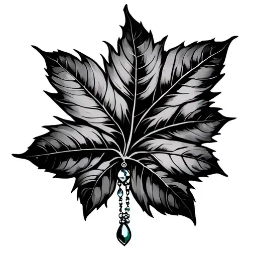 Montera Leaf With Hanging Jewels