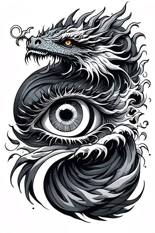 Waves With An Eye And A Dragon Separate