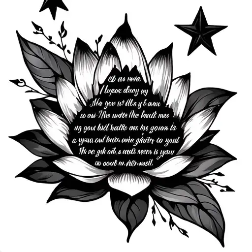 Stars With Lotus Flowers And Bible Verse