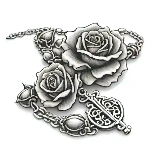 Rose Wrapped Rosary Beads