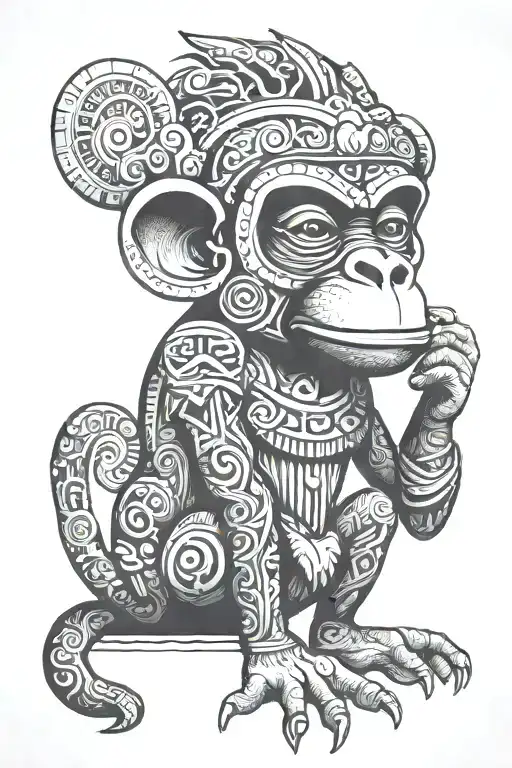 Speak No Evil Aztec Monkey