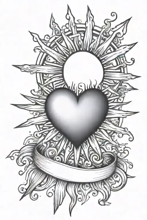 Sun And Rainbow Heart