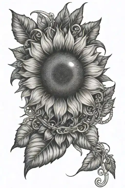 Sun And Dna And Sunflower