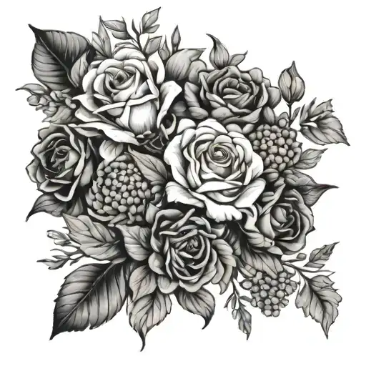 December And July Birth Flower Bouquet