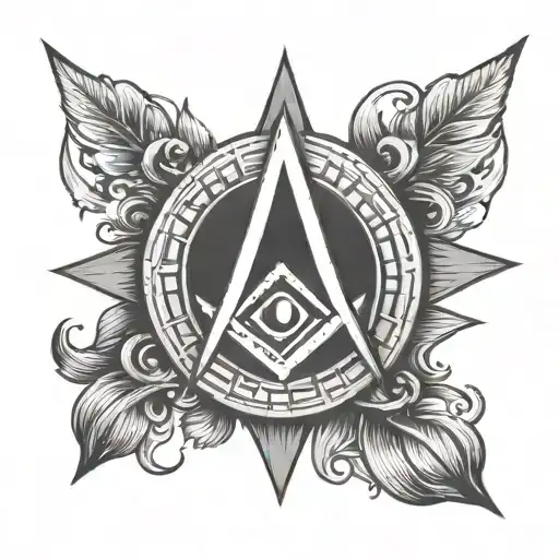 Square And Compass Inside A Circle