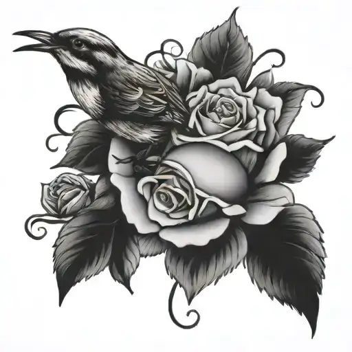 Wren Bird Rose