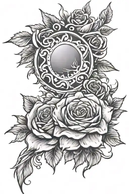 Sun With Roses Intertwined