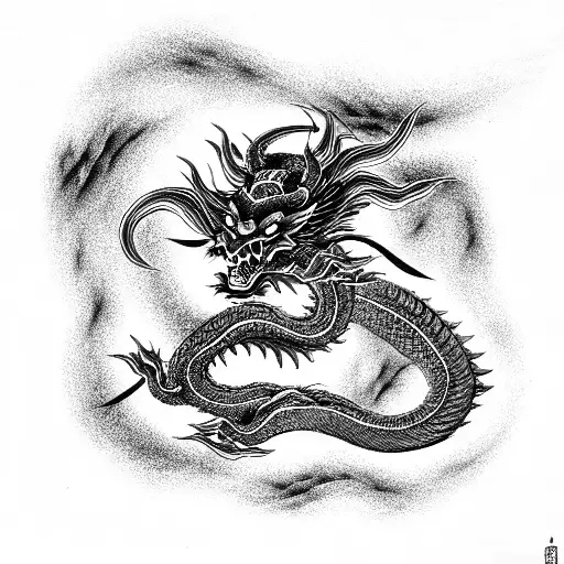 Japanese Demon And China Dragon