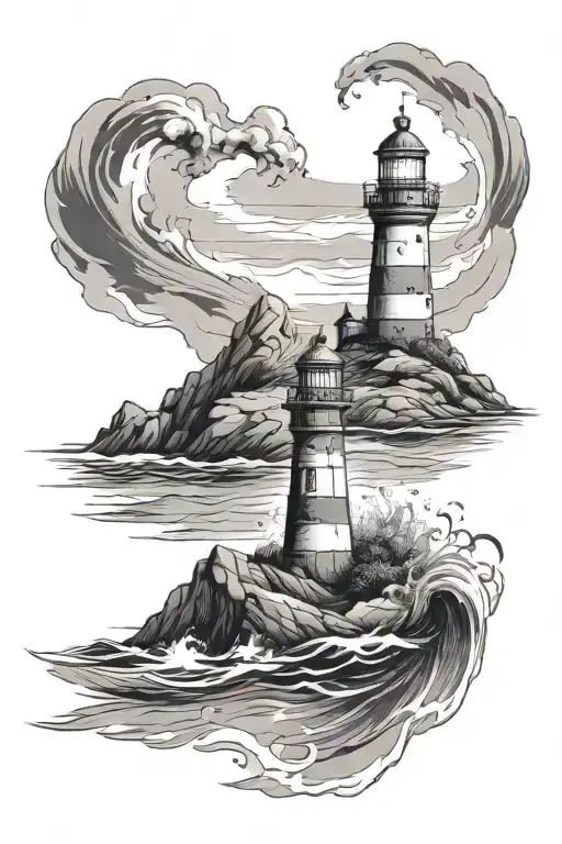 Lighthouse In The Sea