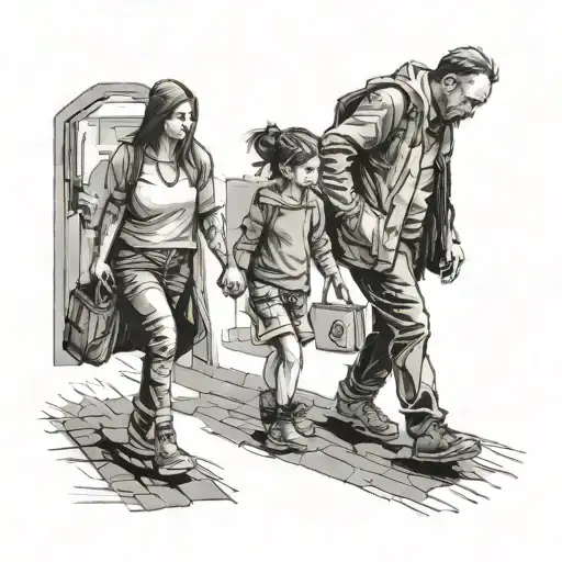 Father And Daughter Walking