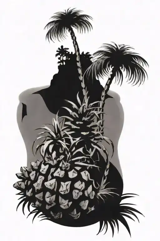 Palm Trees Growing Out Of A Pine Cone