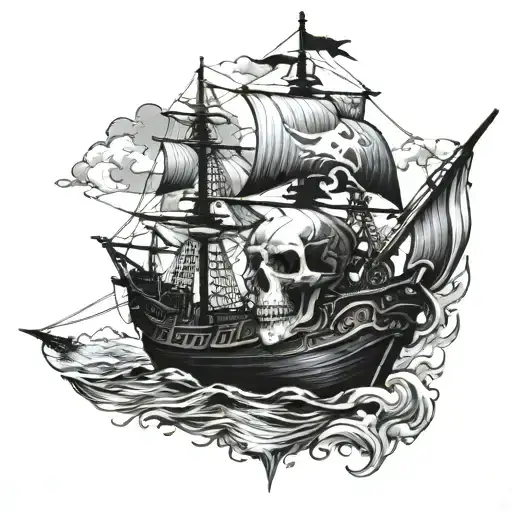 Pirate Ship With Skull Face