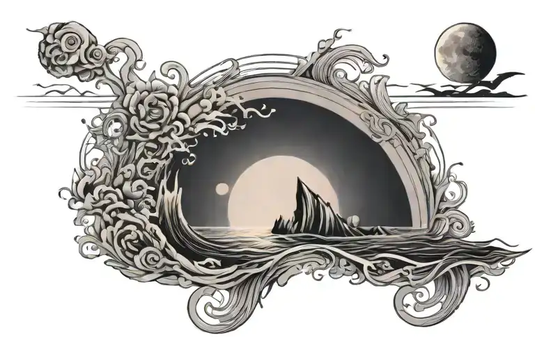 Ocean And Sun Setting