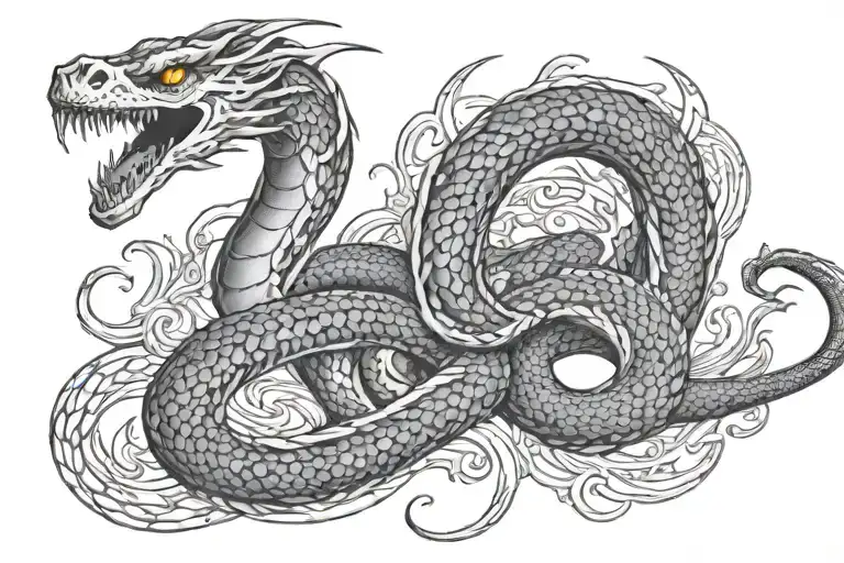 Snake Around Bone Serpent Dragon Warp