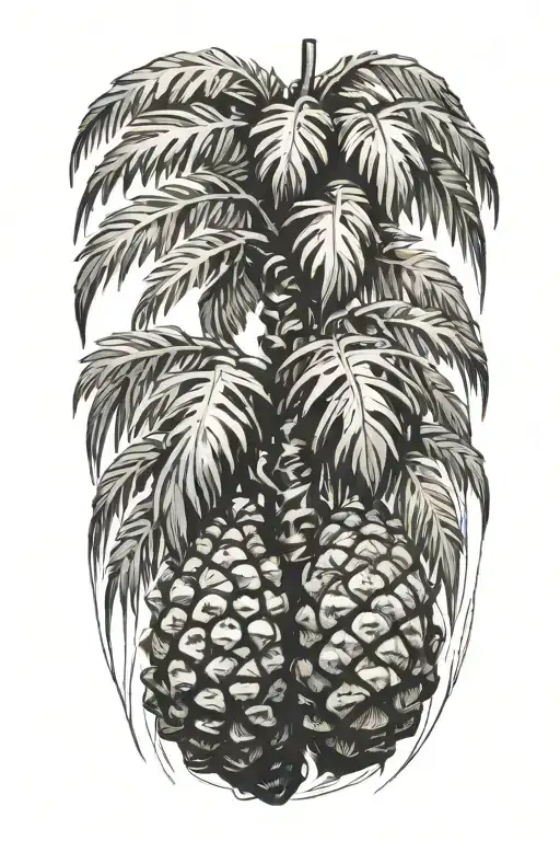 Palm Trees Growing Out Of A Monterrey Pine Cone