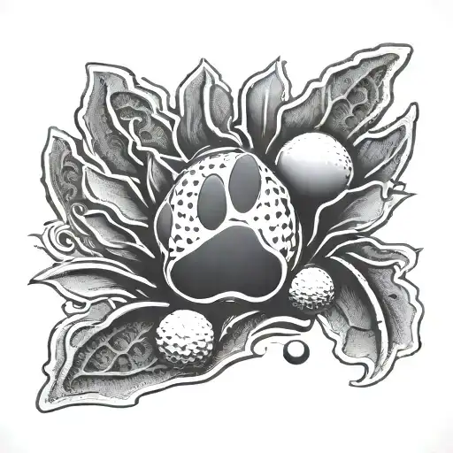 Golf And Dog Paw Print