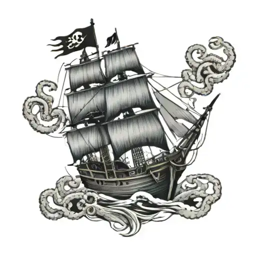 Pirate Ship With Octopus