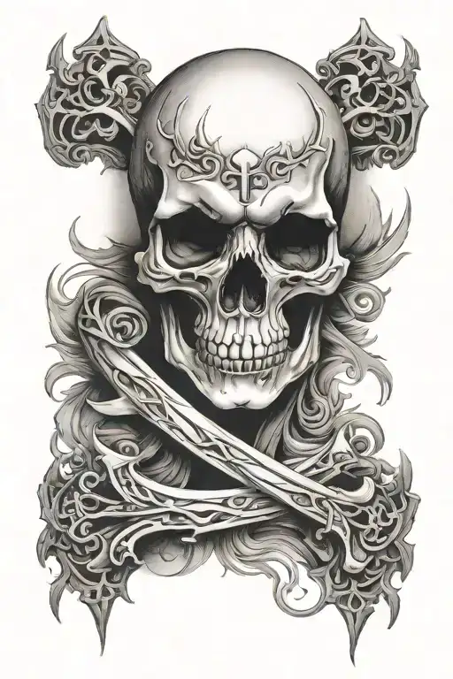 Skull And Cross Arm Sleve