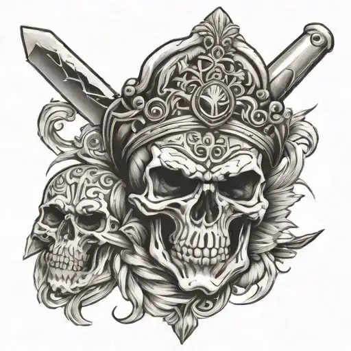 Fenerbahce Skull Holding A Knife