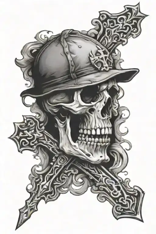 Skull And Cross Arm Sleve