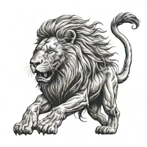 Fierce Lion Touched By A Child