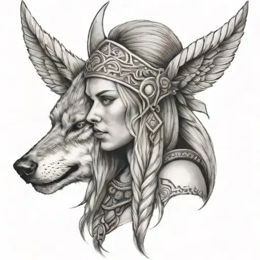 Viking Female With Wolf Headdress