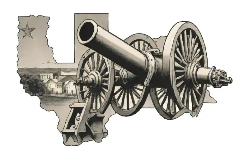 State Of Texas With A Cannon