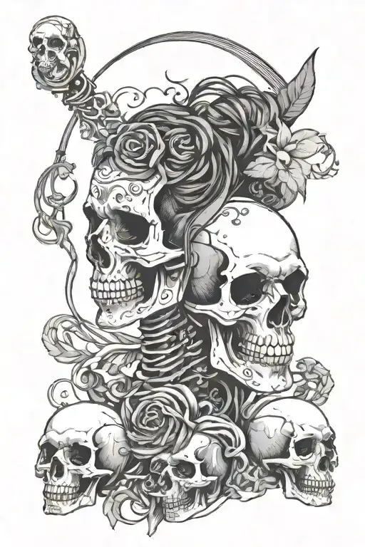 The Lovers Tarot Skull Earphones