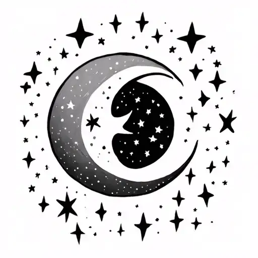 Simple Stars And Moon