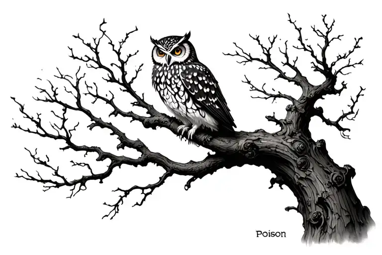 Poison Tree With A Owl Perched