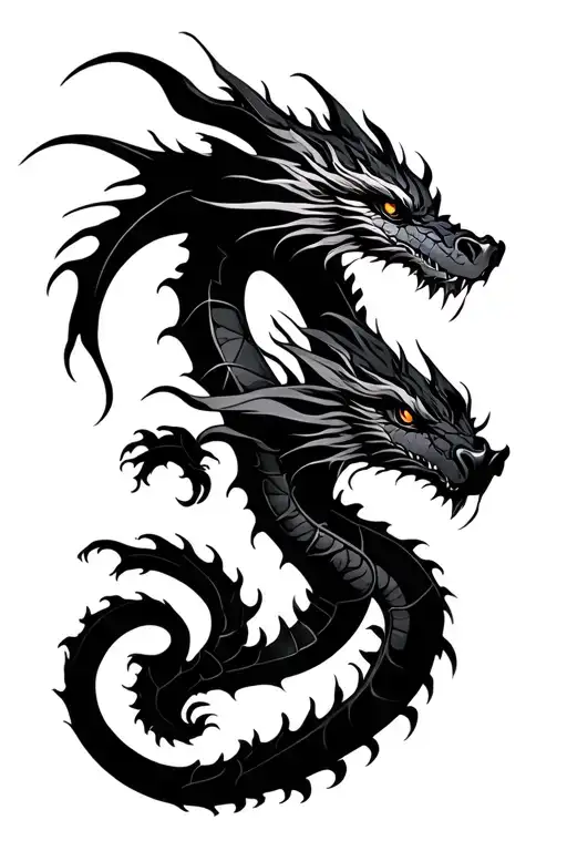 Black Dragon Tattoo For A Teenage Girl Going Up The Spine