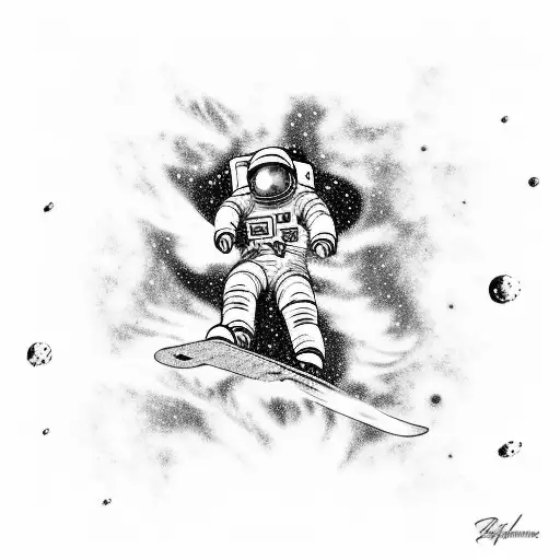 Astronaut Snowboarding Through The Galaxy